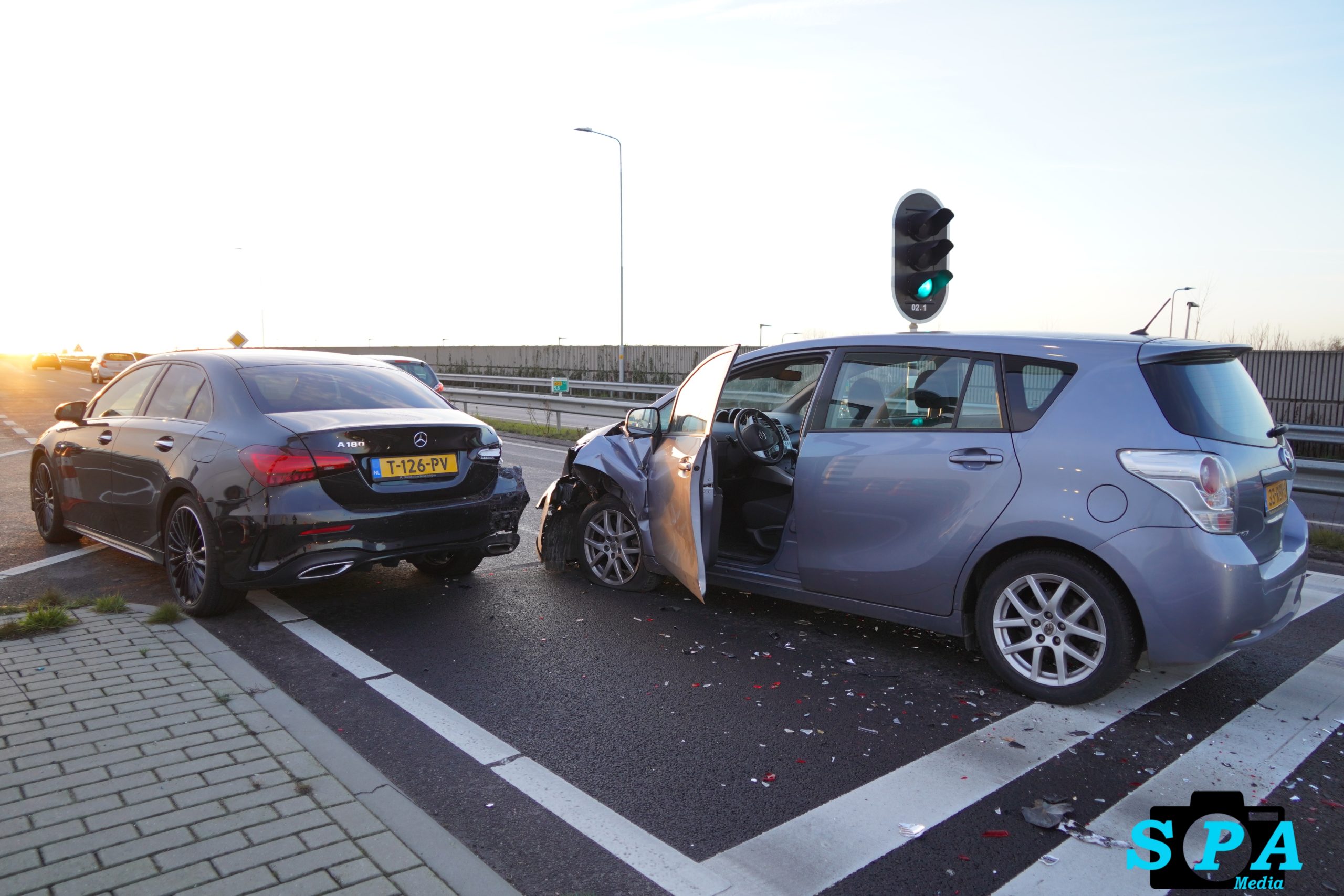 Rijstrook wissel gaat fout op N209 Bergschenhoek